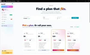 Kre8or.ai membership plans and pricing page