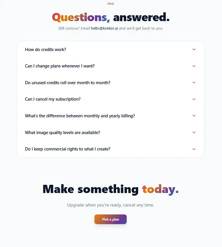 Pricing FAQ