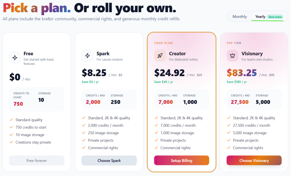 How to choose plan - Pricing Table